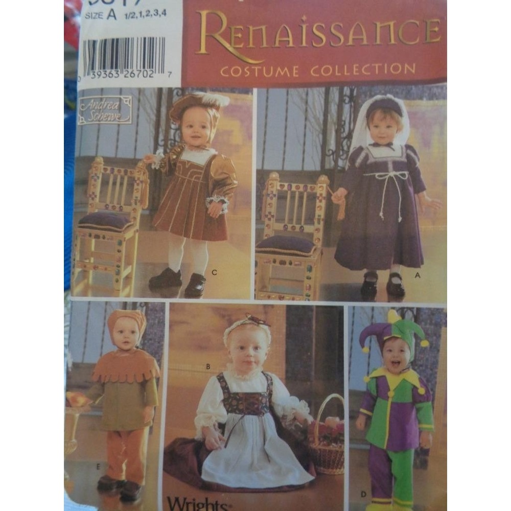 Simplicity Sewing Pattern 5517 Toddler Child's Renaissance Costumes 1/2-4